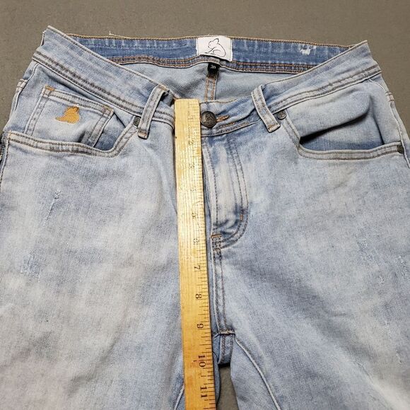 Kuwalla Men's Blue Grey Destroyed Denim Skinny Fit Jeans KUL-K5 Size 30 - Picture 13 of 16